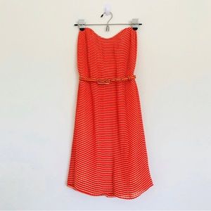NWT French Connection Orange/White Stripe Dress